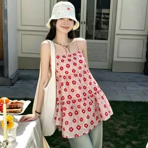 Đầm Hoa Sling Mùa Hè Phong Cách Mới Bên Biển Phong Cách Kỳ Nghỉ In Hình Váy Nhỏ Ngọt Ngào