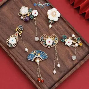E-WOITD 1 Chiếc Thổ Cẩm Phong Cách Quốc Gia Nữ Retro Cao Cấp Corsage Tính Khí sel Pin Sáng Tạo Và Đa Năng E-WOITD