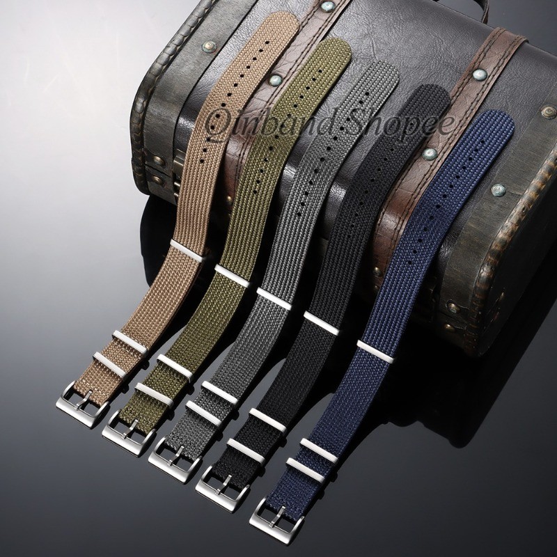 Vintage Nylon Vải NATO Dây Đeo Đồng Hồ 18 Mm 20 Mm 22 Mm Sọc Dệt Đồng Hồ Thể Thao Ngoài Trời Quân Sự Vòng Tay Cho Nam Nữ