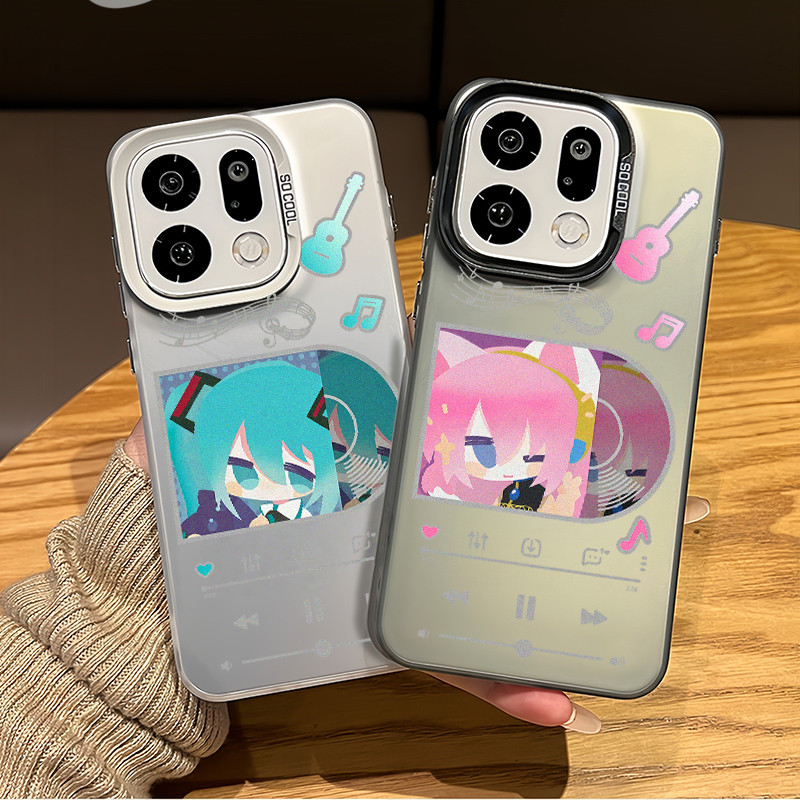 Ốp điện thoại cứng mờ “Miku ” cho Oppo Find X9 Ultra X9 Pro X8 Pro X7 Ultra Reno 15F 14F 13F 12F / A6 A6s A6t Pro Vỏ Oppo chống sốc viền mềm