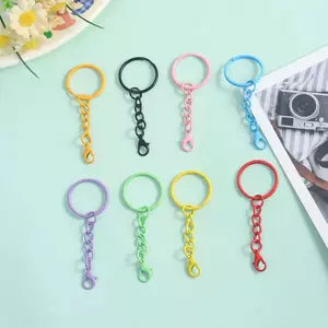 Móc khóa kim loại E-WOITD với dây chuyền đầy màu sắc và kẹp tôm hùm để làm đồ trang sức DIY Phụ kiện móc khóa thủ công để làm quà tặng E-WOITD