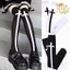Tất ống dài in chữ thập Gothic - Tất trên đầu gối - Phong cách Nhật Bản, JK, Lolita - Vớ mỏng co giãn dành cho nữ - để mặc tiệc tùng cay cho bé gái / Giao hàng miễn phí