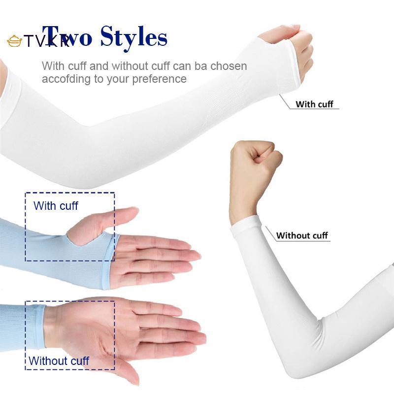 TVKR Mùa Hè Băng Lụa Dài Tay Chống Nắng Bao Tay Nam Nữ Vòng Tay Mới Thoáng Mát Tay Chống Tia UV Đi Xe Đạp Tay Áo Ngón OIK