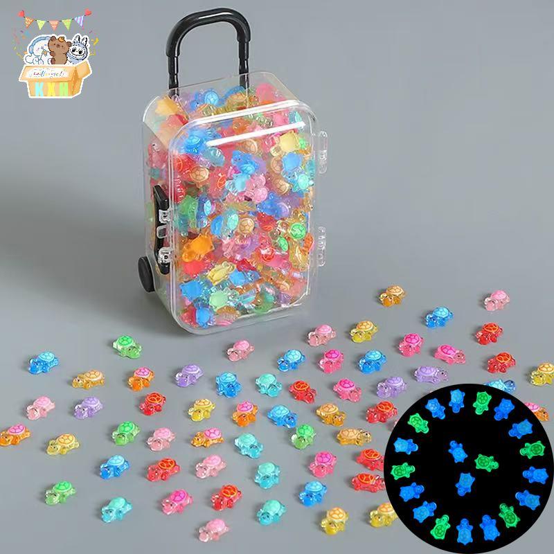[KXH] 100 Chiếc Hoạt Hình 3D Dạ Quang Rùa DIY Dopamine Màu Mini Nhựa Động Vật Phát Sáng Đêm Thu Nhỏ Các Bức Tượng Nhỏ Trang Trí Vườn Cổ Tích ELWW