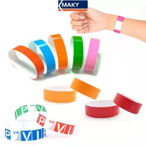 MAKY 100 Chiếc Đảng Giấy Vòng Tay Tổng Hợp Giấy Nhựa Dây Đeo Tay Stiy Dây Đeo Tay In Họa Tiết Thẻ Giấy Đảng Dây Đeo Tay VN