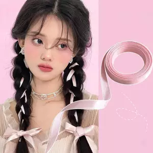 AqToCna 2M Bện Ruy Băng Tóc Ruy Băng Lụa Dây Buộc Tóc Nữ Nơ Xoắn Tóc Đuôi Ngựa Giá Đỡ Phụ Kiện Tóc AqToCna