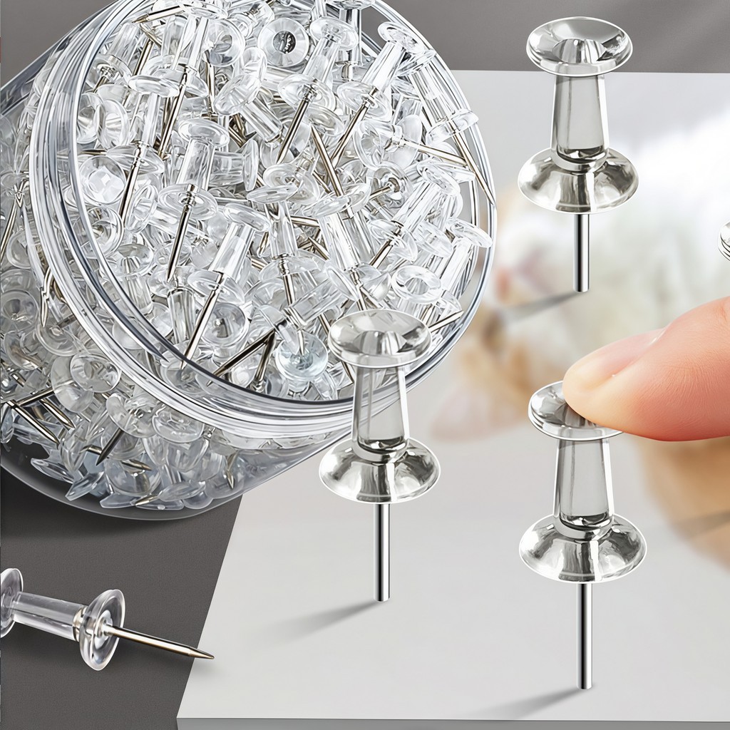 Set 100 (1 hộp) đinh ghim cài giấy trang trí K150/ K152 Ghim cài bảng bần, giấy tờ đinh treo tường - FE123