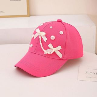 Mũ lưỡi trai bé gái - mũ ngọc trai nơ dễ thương  chống nắng mùa hè  thoáng khí nhanh khô Hàn Quốc