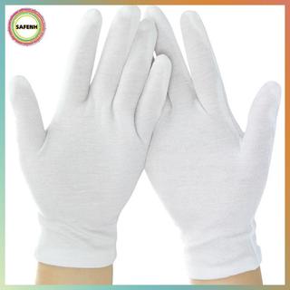 Găng Tay Cotton Trắng Full Ngón SAFENH Dành Cho Nam Nữ Bồi Bàn Lái Xe Trang Sức Công Nhân 1 Cặp VN