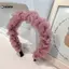 KUZHEN Lưới Sợi Xếp Ly Mũ Nữ Organza Màu Nguyên Chất Xếp Ly Rửa Mặt Mũ Đa Năng Phụ Kiện Tóc HOT