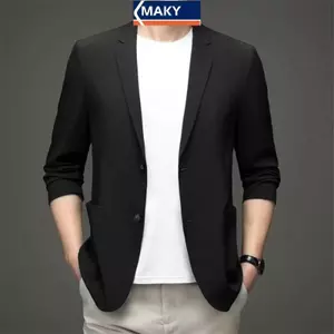 MAKY Men 's Casual zer Bộ đồ công sở nhẹ Jaet Mourning Top VN