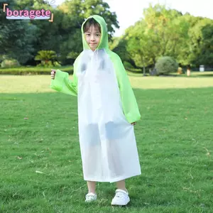 Áo mưa trẻ em BORAGETE, Áo mưa dày toàn thân EVA, Áo mưa một mảnh chống nước tiện lợi sáng tạo bền bỉ ngoài trời