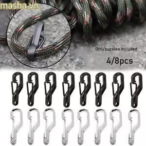 4 / 8 Chiếc D-Ring Móc Chìa Khóa EDC Gear Treo Khóa MIni Hợp Kim Nhôm Cắm Trại Móc Khóa