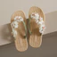 Vải Hoa Flip-Flops Nữ Mùa Hè Mặc Ngoài Thời Trang Chống Trơn Trượt Flat Flip-Flops Giày Đi Biển Nữ LQJQ