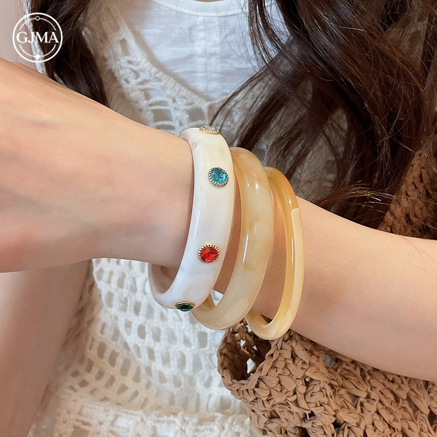 Vòng tay tròn bằng nhựa Bộ 3 món Thời trang Thiết kế dây chuyền tay đa năng Phụ kiện cảm giác