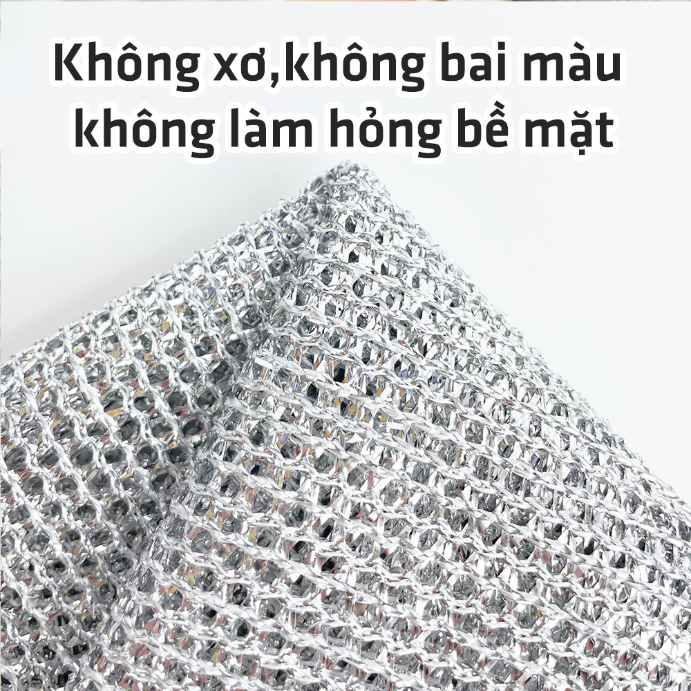 Khăn Lưới Cọ Rửa, Lau Chén Dĩa Chất Liệu Sợi Kim Loại Chống Bám Dầu HOMIE