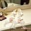 Vòng cổ hoa Lei Faux Phalaenopsis tốt nghiệp có ruy băng & tua rua