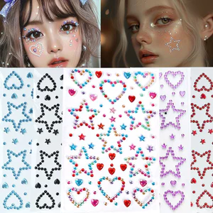 Stiker Đá Pha Lê 3D Hình Trái Tim Tròn (1 Tờ) - Stiker Dán Trang Trí Đồ Handmade Ốp Điện Thoại Album