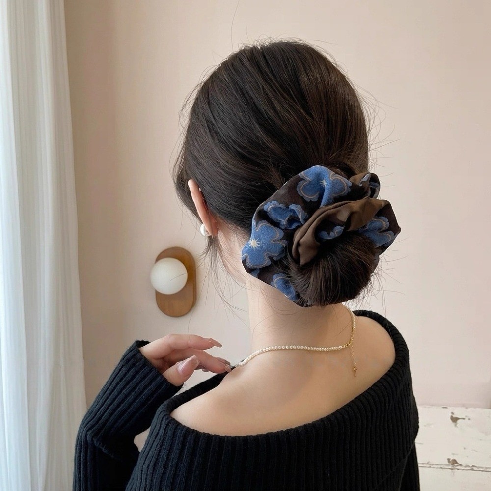 Hululu / Bóng Đầu Scrunchy Tóc Phong Cách Mới Cao Cấp Cảm Giác Đầu Đĩa Hoa Tóc Dụng Cụ Tiện Dụng Đầu Dây Scrunchy Nhẫn Nữ Phụ Kiện Tóc