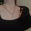 KUZHEN Hợp Thời Trang Bling Moonstone Ngôi Sao Chữ Thập Mặt Dây Chuyền Nelace Cho Nữ Punk Hip Hop Pha Lê Nelace Đảng Y2K Món Quà Trang Sức HOT