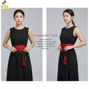 < YEI > Dây Thắt Lưng Nữ Vintage Thêu Nơ Hoa Thắt Lưng Sang Trọng Thiết Kế Thanh Lịch Cho Tối Mới