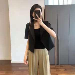 Cực Lớn Kích Thước 150kg Mỡ MM Mặc Bên Ngoài Tay Ngắn Phù Hợp Với Tính Khí Mỏng Áo Khoác Ngắn 2 6.23
