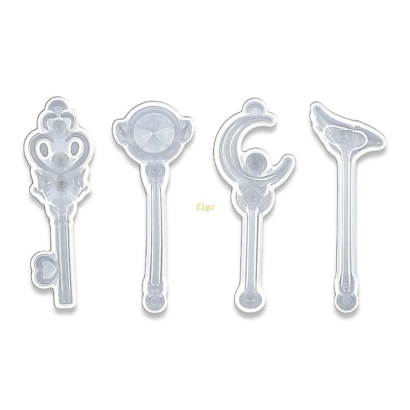 4 Pcs Crystal Epoxy Resin Mold Magic Wand Silicone Mould DIY Handcrafts Casting