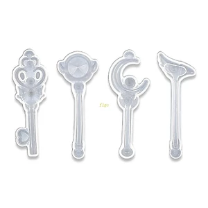 4 Pcs Crystal Epoxy Resin Mold Magic Wand Silicone Mould DIY Handcrafts Casting