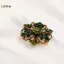 LUImo Thời Trang Đơn Giản Kim Loại Pha Lê Xanh Cây Hoa Thổ Cẩm Cho Nữ Quần Áo Áo Khoác Dự Tiệc Phụ Kiện Quà Tặng SBS