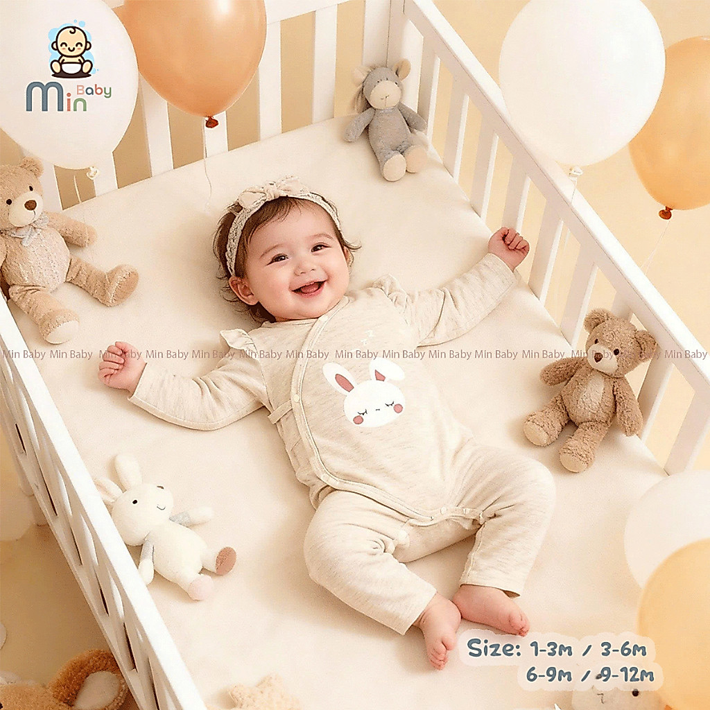 Body Chip Cho Bé Gái Liền Bao Tay Có Kèm Quần Chất Vải Da Cá Mềm Mịn Co Dãn - Hàng Chính Hãng MIN0208