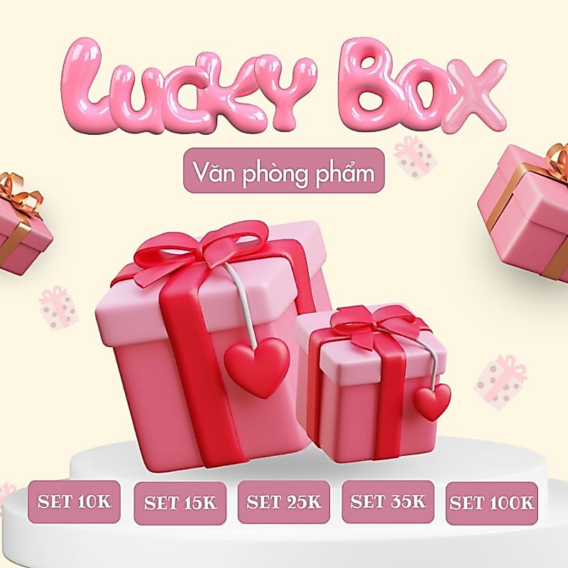 Hộp cam bí ẩn - Hộp quà may mắn kẹp tóc, sticker , charm , phát sáng văn phòng phẩm