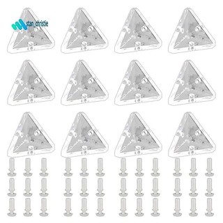 12 Chiếc Acrylic Góc Chân Đế Với Ốc Vít Bán Trong Suốt Trong Suốt 3 Lỗ Góc Phải Khớp Giá Đỡ