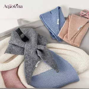 AqToCna Mới Len Dệt Kim Khăn Dệt Kim Đa Năng Ấm Áp Tam Giác Khăn Trùm Đầu Nữ Mùa Đông Ấm Đan Khăn Lau Tóc Quấn AqToCna