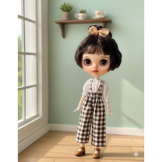 Set yếm quần nâu size blythe,ob24,xinyi
