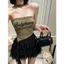 Milyfashion In Hình Ngôi Sao Xù Ống Top Mỏng Hơn Nhìn Một Vai Streamer Không Đều Ngắn Y2K Mùa Hè Phong Cách Mới VMXO Gợi Cảm