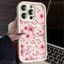Retro PInk Hoa Anh Đào Ốp Lưng Điện Thoại IPhone 6 6S 7 8 Plus 9X XS XE 11 12 13 14 15 PRO MAX 12 13 Mini Cover Silicon Mềm Chống Sốc