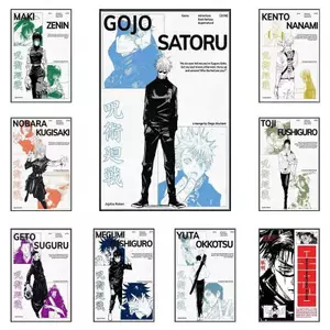 Bộ anime phổ biến Jujutsu Kaisen Poster Không Khung Tranh Canvas Trang Trí Tường Nhà Thanh Lịch