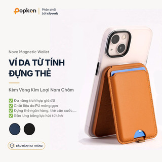 Ví Đựng Thẻ Từ Tính Kiêm Giá Đỡ cho iPhone Tặng Kèm Vòng Kim Loại Nam Châm