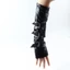 WEETW Dark Gothic Arm Covers, Khóa kim loại Nhẹ Punk Arm Tay áo, Dây đeo cổ tay thời trang Màu trơn Ngón tay nửa tay Găng tay dạo phố