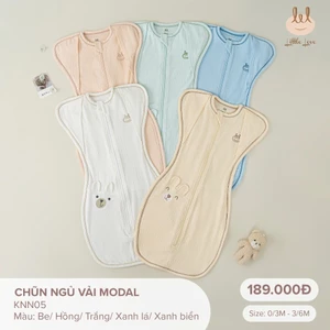 Túi ngủ ngon chất vải modal Littlelove [ vải mềm, mát, co dãn và thấm hút tốt ] dành cho bé từ 0M -6M (KNN05)