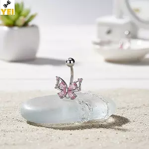 < YEI > Nhẫn Nút Bụng Tòn Ren Bên Trong Sang Trọng Bóng Rốn Xuyên Trang Sức Cho Tiệc Trang Trí Sự Kiện Mặc Mới