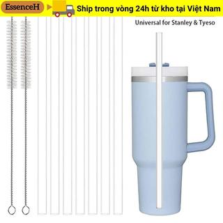 ESSENCEH 1 Bộ Ống Hút Nhựa, Có Bàn Chải Ống Hút Cốc 9mm, Ống Hút Thay Thế Uống Thẳng Có Thể Tái Sử Dụng
