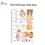 Decal dán tường thước đo chiều cao động vật dễ thương cho bé trang trí phòng ngủ dán tủ quần áo