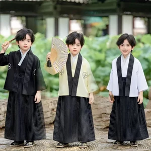 💕Chỗ💕 Trẻ Em Samurai Kimono Nhật Bản Trang Phục Quần Áo Bé Trai 3-12 Tuổi Váy Mới Lạ Liên Hợp Quốc