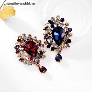 Mặt dây chuyền và trâm cài phong cách retro sang trọng với pha lê giọt nước - Trang sức thời trang cho nữ.