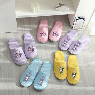 Dép đi trong nhà hoạt hình Sanrio Kuromi chất lượng cao Giày dùng một lần chống trượt cho khách sạn Home B & B Hospitality