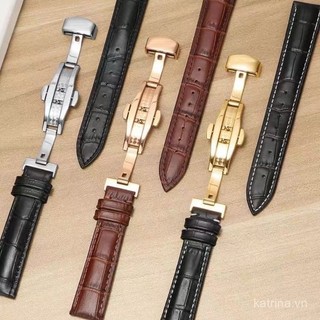 [Dây đeo] Dây đeo đồng hồ bằng da thật Dây đeo khóa bướm Dây đeo da bò chống thấm nước phổ thông Bán trực tiếp Tay nghề tốt Thắt lưng nam nữ NOUW