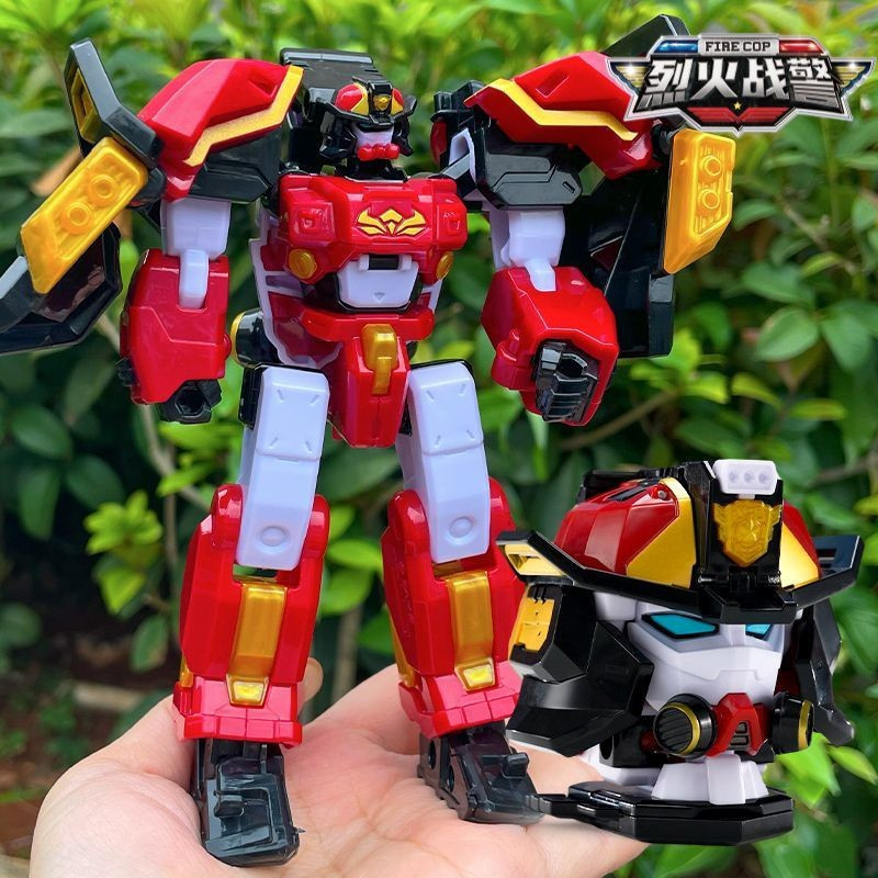 Đại Lý Mini Đội Siêu Nhân Power 7 Đồ Chơi Tuần Tra Mecha Lửa Robot Biến Hình Bé Trai x Quà Tặng Sinh Nhật