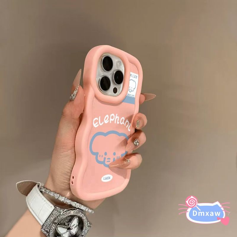 Ốp Điện Thoại Simple Line Elephant 3D Wave Matte Cho Samsung Galaxy M35 S25 S24 S23 Plus S22 Ultra S21 S20 FE + 5G 4G Vỏ Màu Trơn Hoạt Hình Dễ Thương Ốp Lưng Mềm Chống Sốc