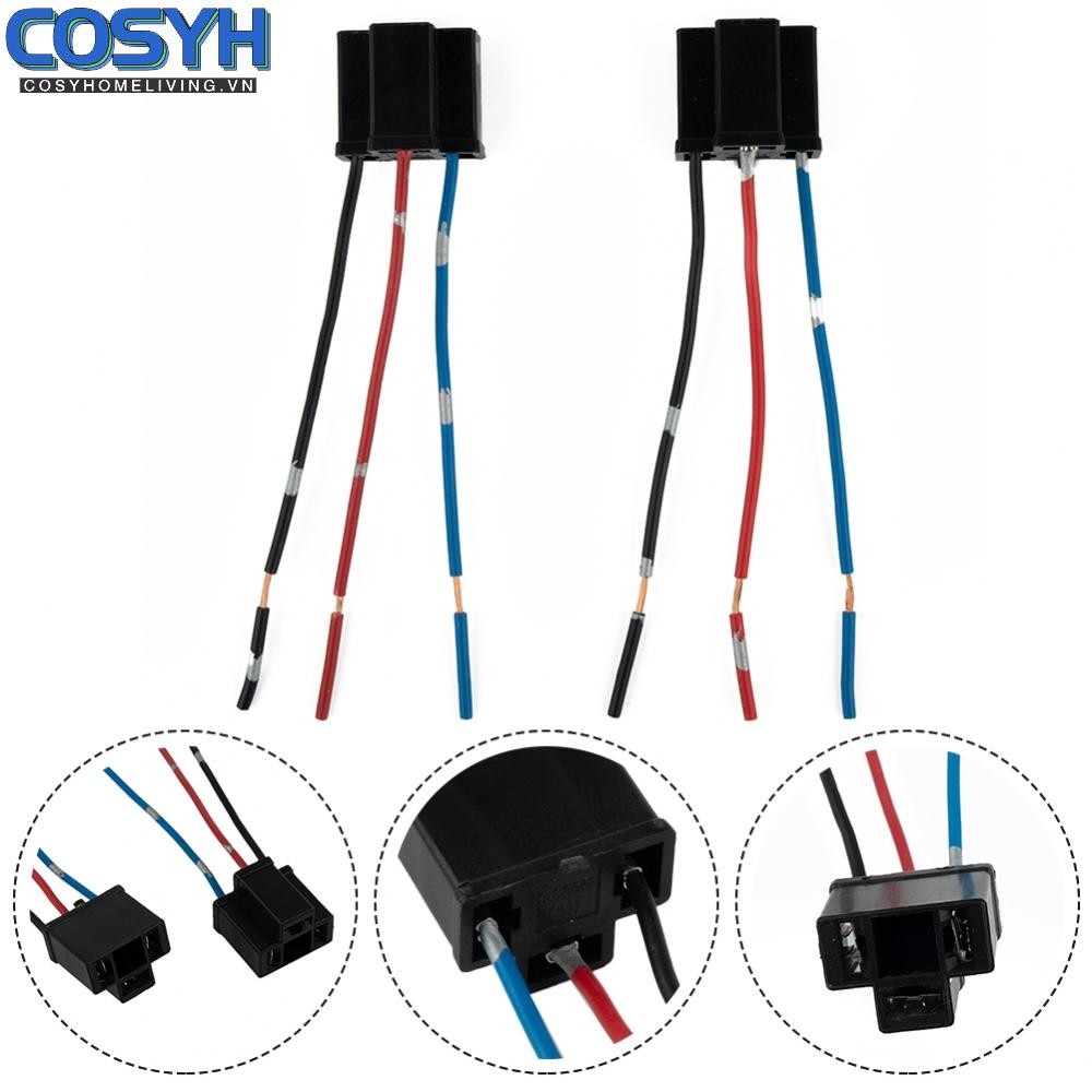 <cosyh>Ultra Durable H4 3 Pin Headlight Connector Plug Socket with Copper Core Material